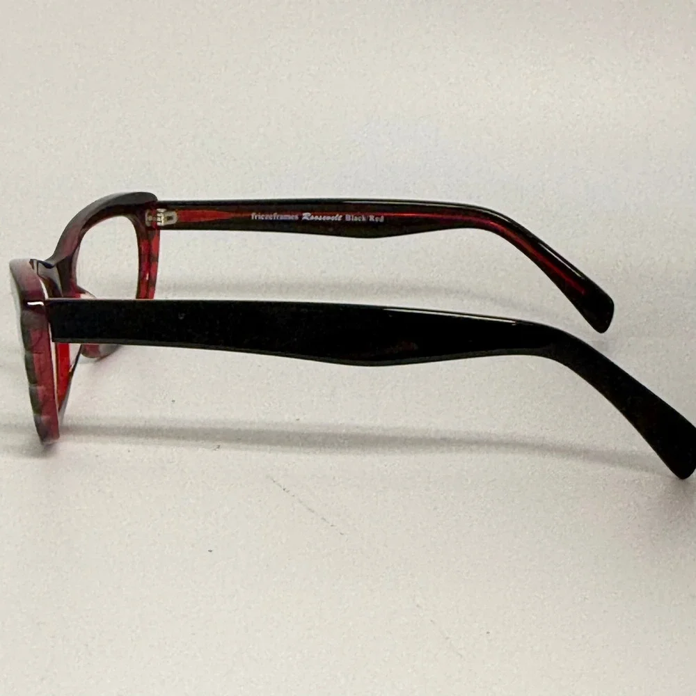 Frieze Frames Roosevelt Black Red Cat Eye Eyeglasses Handcrafted USA 52-18-140